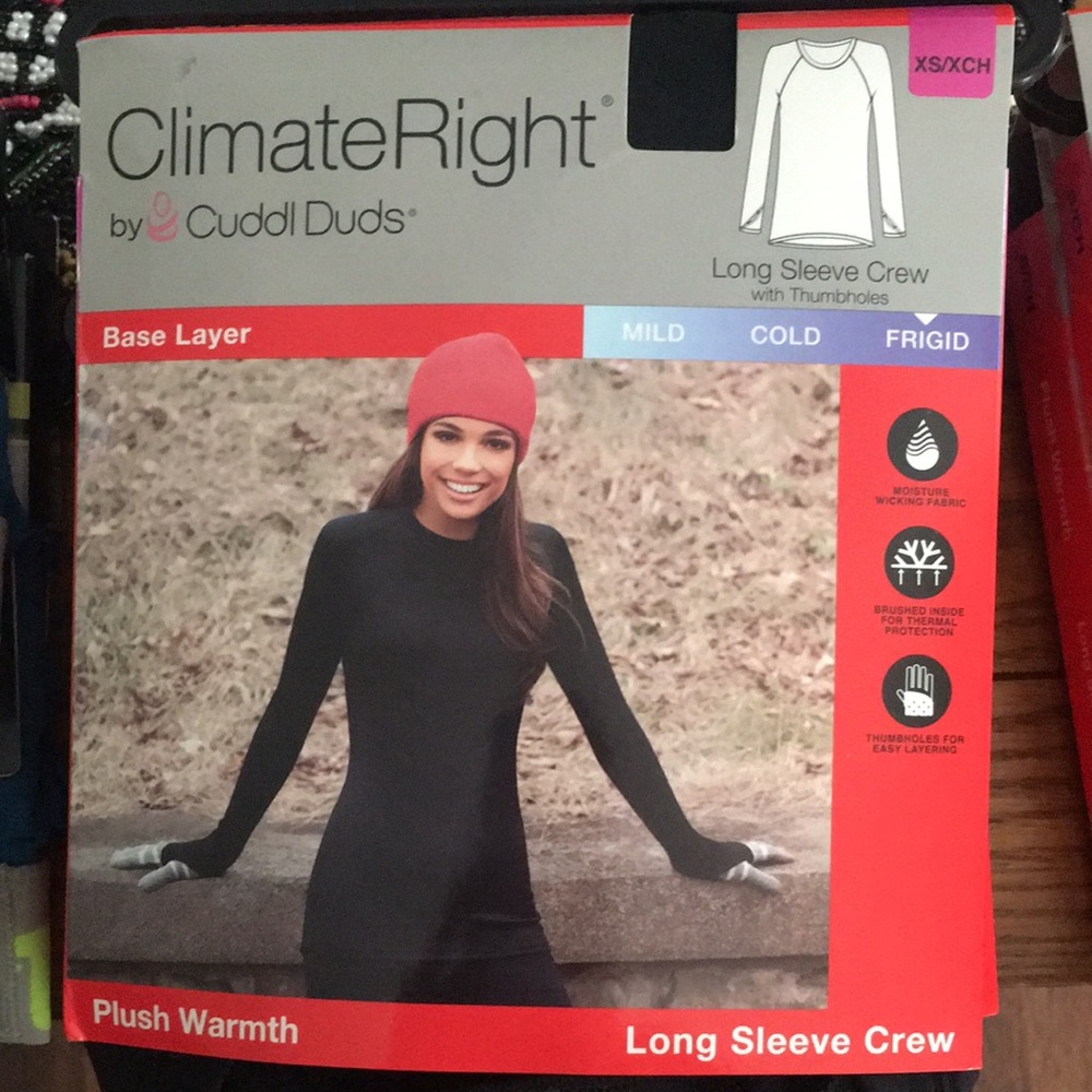 New Climate Right By Cuddl  Duds Plush Warmth Long Sleeve crew neck